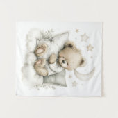 Tenture Doux bébé ours profondément endormi sur des nuages (Devant (Horizontal))