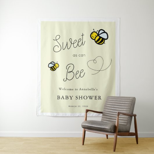 Tenture Doux comme peut être abeille jaune clair Baby Show (En situation)