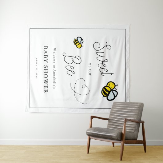 Tenture Doux comme peut l'être une abeille blanche Baby Sh (En situation (horizontale))