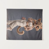 Tenture Doux Plaid en Molleton Chat Animé 3D pour Enfants (Devant (Horizontal))