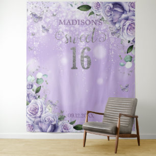 Tenture Douze ans 16 Papillons Floraux Violets Photo