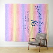 Tenture Douze ans de douceur 16 Paillettes arc-en-ciel per (En situation (horizontale))