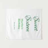 Tenture Douze ans sucrés nom date calligraphie boho ret (Devant (Horizontal))