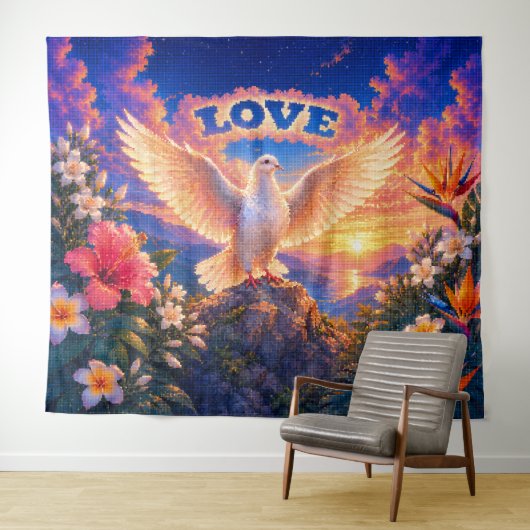 Tenture Dove | Amour avant tout (En situation (horizontale))