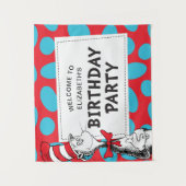 Tenture Dr. Seuss | Fête d'anniversaire du Chat dans le Ch (Devant)