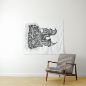 Tenture Dragon avec Zombie (En situation (horizontale))