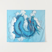 Tenture Dragon chinois dans les nuages (Devant (Horizontal))