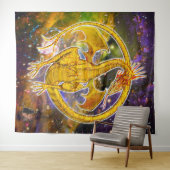 Tenture Dragon cosmique Topaz (En situation (horizontale))