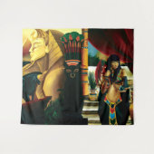 Tenture Dragon de chat de la reine égyptienne (Devant (Horizontal))