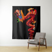 Tenture Dragon de défilé chinois (En situation)