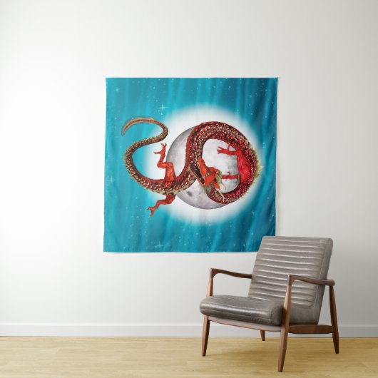 Tenture Dragon de l'Est - Mythique Créature Imaginaire (En situation (horizontale))