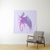 Tenture Dragon de mosaïque Extraordinaire violet (En situation (horizontale))