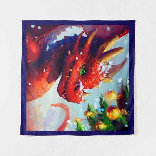 Tenture Dragon de Noël 2 (Devant (Horizontal))