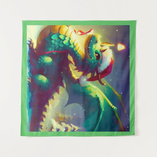 Tenture Dragon de Noël 3 (Devant (Horizontal))