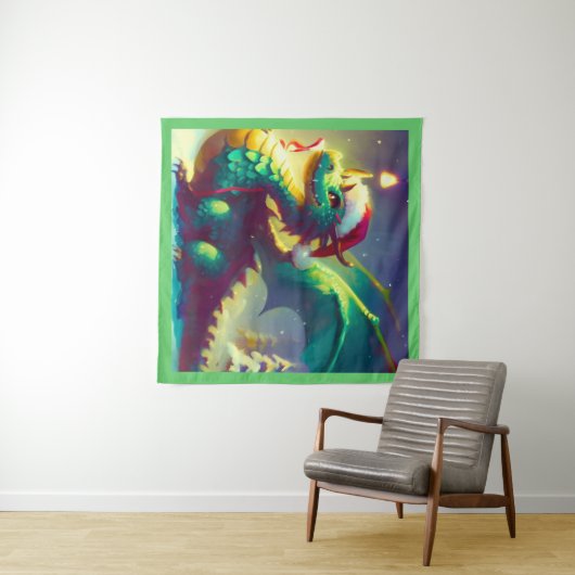 Tenture Dragon de Noël 3 (En situation (horizontale))