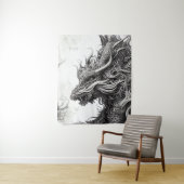 Tenture Dragon Legend Wild Nature Illustration Line Epic (En situation)
