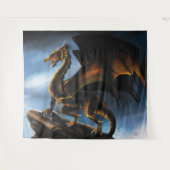 Tenture Dragon noir cuivre or (Devant (Horizontal))