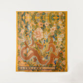 Tenture DRAGON PARMI LES PÉONIES, FLEURS, Floral FEUILLE V (Devant)