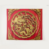 Tenture Dragon Phoenix Rouge or Mariage chinois fond (Devant (Horizontal))