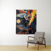 Tenture Dragon qui souffle du feu et Pégase (En situation)