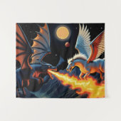 Tenture Dragon qui souffle du feu et Pégase (Devant (Horizontal))