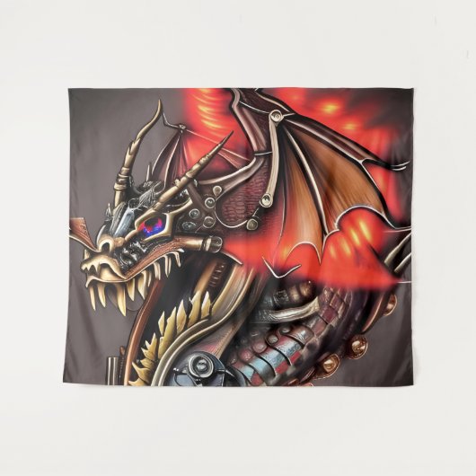 Tenture Dragon Steampunk (Devant (Horizontal))