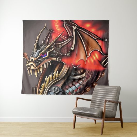 Tenture Dragon Steampunk (En situation (horizontale))