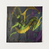 Tenture Dragon vert et jaune (Devant (Horizontal))