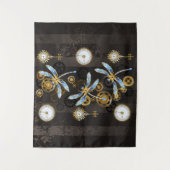 Tenture Dragonflies de Steampunk sur arrière - plan rayé b (Devant)