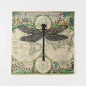 Tenture dragonfly Bug Insect Silhouette ancienne carte (Devant)