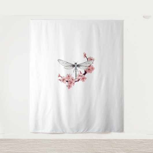 Tenture Dragonfly Cherry Blossom Art Dragonflies T-Shirt_3 (Devant)