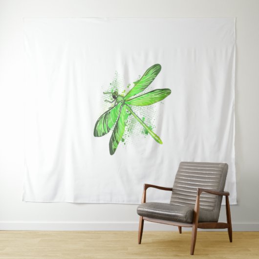 Tenture Dragonfly vert (En situation (horizontale))