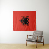 Tenture Drapeau albanais (En situation (horizontale))