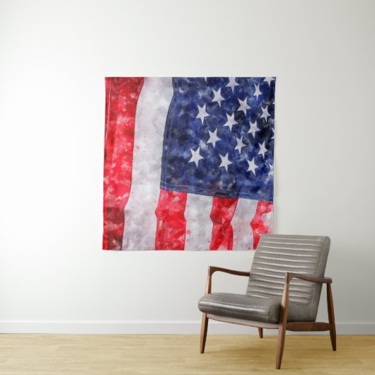 Tenture Drapeau américain (En situation (horizontale))