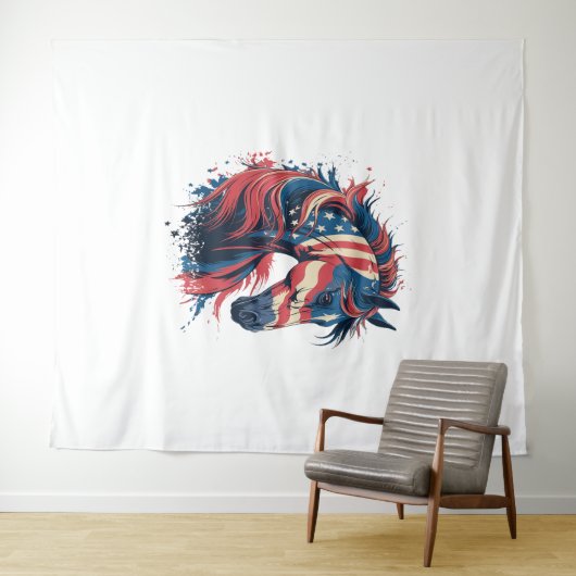 Tenture Drapeau américain (En situation (horizontale))