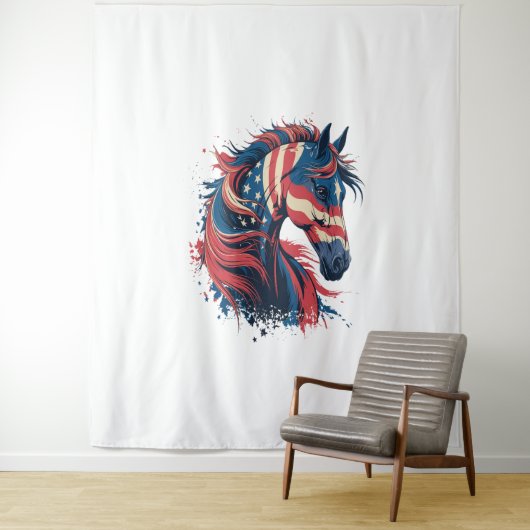 Tenture Drapeau américain (En situation)