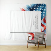 Tenture Drapeau américain Arrière - plan patriotique rouge (En situation (horizontale))