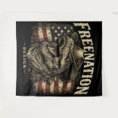 Tenture Drapeau américain Cowboy T-Rex vintage (Devant (Horizontal))