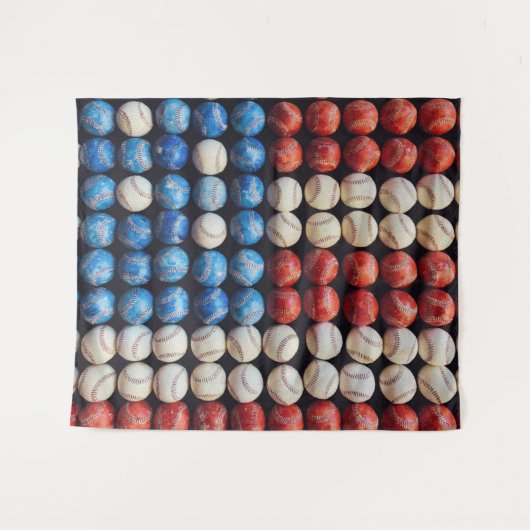 Tenture Drapeau américain de baseball (Devant (Horizontal))