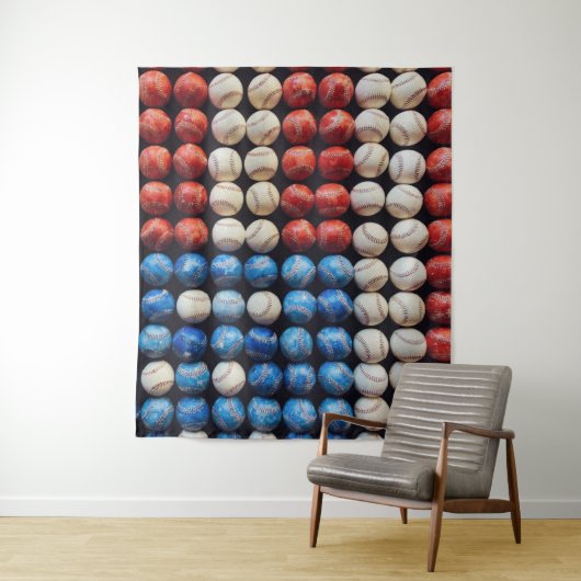 Tenture Drapeau américain de baseball (En situation)