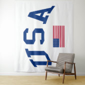 Tenture Drapeau américain de la fête de l'indépendance pat (En situation)