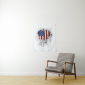 Tenture Drapeau américain déchiré, déchiré et déchiré (En situation)