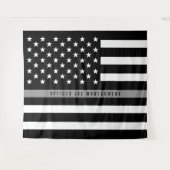Tenture Drapeau américain en monogramme Thin Gray Line (Devant (Horizontal))