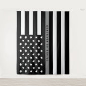 Tenture Drapeau américain en monogramme Thin Gray Line (Devant)