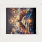 Tenture Drapeau américain - Étoiles et rayures - Aigle cha (Devant (Horizontal))