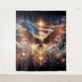 Tenture Drapeau américain - Étoiles et rayures - Aigle cha (Devant)