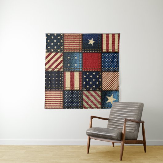 Tenture Drapeau Américain, Motif sans chichi. (En situation (horizontale))