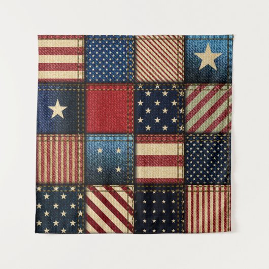 Tenture Drapeau Américain, Motif sans chichi. (Devant)