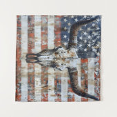 Tenture Drapeau américain patriotique long crâne Tapisseri (Devant (Horizontal))