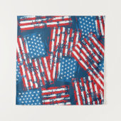 Tenture Drapeau américain peint Motif (Devant (Horizontal))